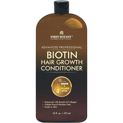 Hair Regrowth and Anti Hair Loss Conditioner 16 fl oz, with DHT blockers, Collagen Stem Cells- Daily Hydrating, Detoxifying, Volumizing Conditioner For Men and Women