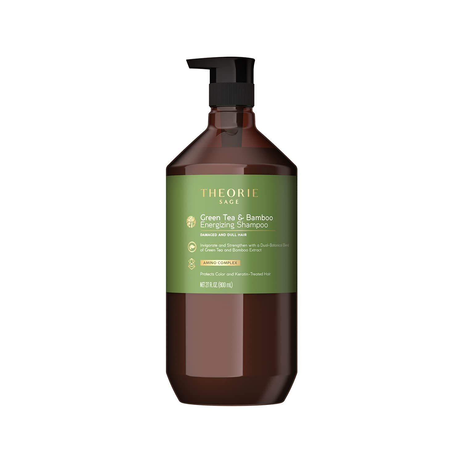 Theorie Green Tea and Bamboo - Energizing Shampoo - Invigorate Strengthen, Irresistible Scent of Green Tea, Jasmine, Amber Cypress - For Damaged Dull Hair - Color Keratin Safe 800mL