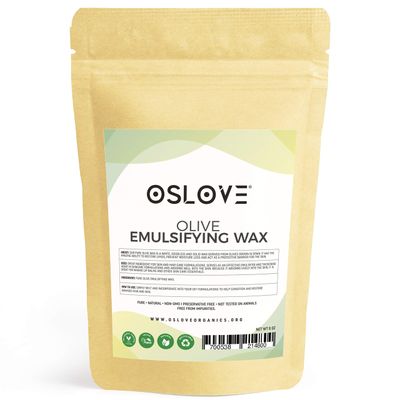 Pure Olive Emulsifying Wax-8oz by Oslove Organics Light emulsifier for face serums, leave in conditioners and face cremes.