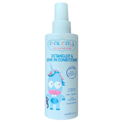 Jack N&#39; Jill Natural Bathtime Detangler and Leave-In Conditioner - Suitable for All Hair Types, Extra Moisturising, Silicone-Free, Cruelty-Free, Vegan - 200 mL (Pack of 1)