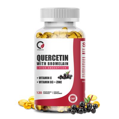 ORGEUOS Quercetin 1000mg with Bromelain, Vitamin C D3, Zinc, Bromelain Quercetin Supplements for Men Women, Non-GMO Gluten Free, 120 Capsules