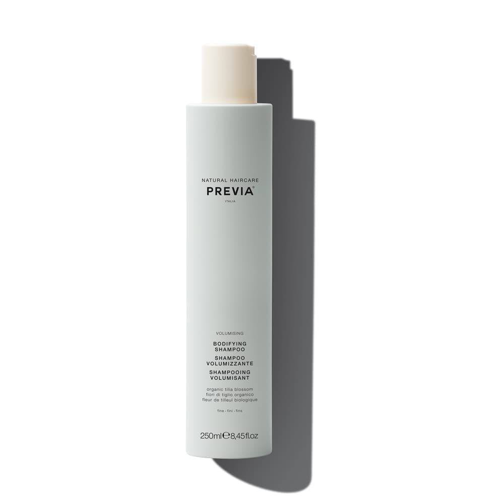 PREVIA Volumizing Bodifying Shampoo Anti-Dandruff Volumizing Shampoo for Fine Thin Hair Natural Formula with Organic Tilia Blossom Vegan Sulfate Free Strengthens Adds Volume Shine 8.45 oz