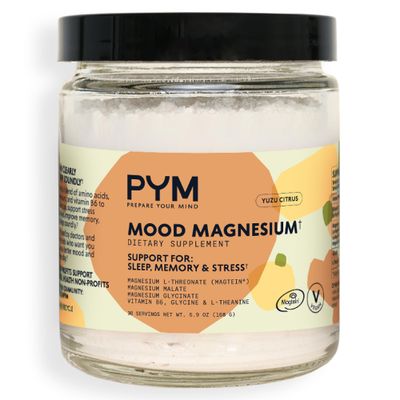 PYM Mood Magnesium Powder (30-Servings) Magnesium Glycinate, L-Threonate Malate Powder Aid Mood Support Supplement for Stress