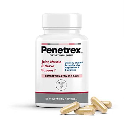 Penetrex Clinically Studied Magnesium Glycinate Supplement for Joint, Muscle Nerve Support - Comfort in 5 Days with Advanced Boswellia Serrata Extract, Vitamin D, B, C (60 Count - 1 Month Supply)