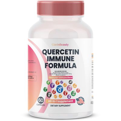ClarinBeauty Quercetin 1000mg Zinc 50mg Vitamin C 1000mg Vitamin D 5000 IU Bromelain Elderberry 350mg of Immune Defense Support Supplement Enriched with Artemisinin, Sea Moss, Garlic, Echinacea