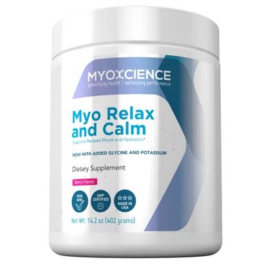 MYOXCIENCE Myo Relax Calm Myo-Inositol, L-Theanine, Taurine, Magnesium GABA Supports Sleep, Neurotransmitter Hormone Support (Berry Flavor) (60 Servings)