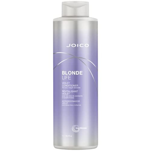 Joico Blonde Life Violet Conditioner For Cool Bright Blonde Hair Neutralize Brassy Tones Banish Yellow Tones Boost Shine Sulfate Free With Monoi Tamanu Oil 33.8 Fl Oz