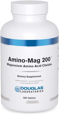 Douglas Laboratories Amino-Mag 200 Magnesium Supplement to Support Normal Heart Function, Bone Formation, and Muscles 100 Tablets