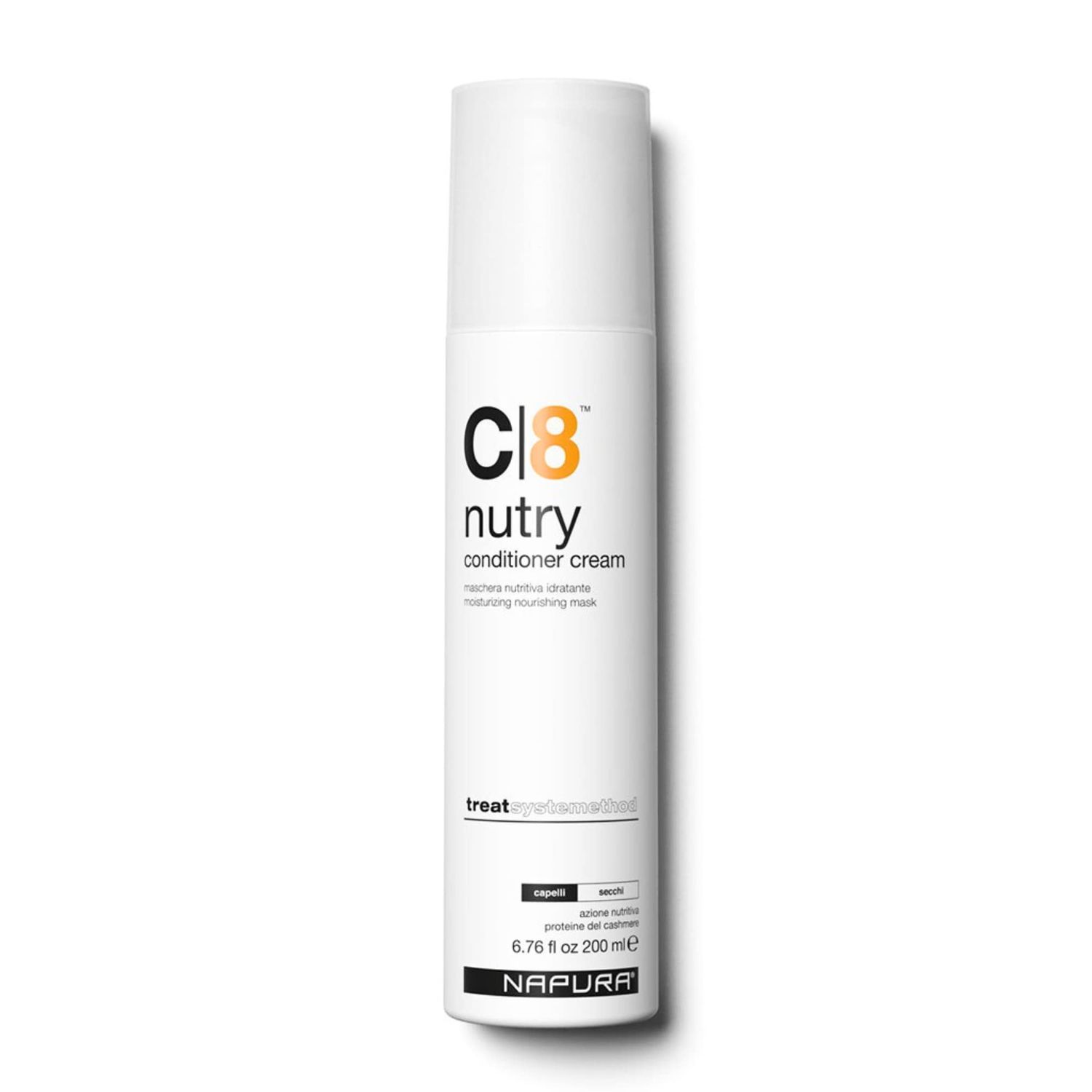 NAPURA C8 Moisturizing Conditioner Cream (6.76 fl oz) for Dry, Damaged Hair - Cashmere Proteins, Jojoba Avocado Oils - Hydrates, Nourishes Adds Shine