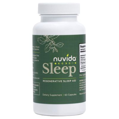Nuvida Sleep Regenerative Sleep Aid Restful Nights with No Melatonin Ashwagandha, L-Theanine, GABA, and Magnesium Glycinate Non-Habit Forming Sleep Aid for Adults 60 Capsules - 60 Count