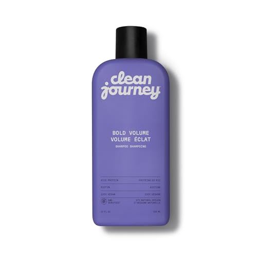 cleanjourney Bold Volume Hair Shampoo, EWG Verified, Infused with Rice Protein and Biotin, For Fine Hair, Volumizing Texture, Clean Ingredients, Vegan, Fruity Scent, 12 Fl Oz