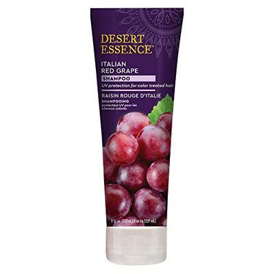 Desert Essence, Italian Red Grape Shampoo, 8.0 fl. Oz. - Gluten Free - Vegan - Cruelty Free - Moisturizing Shampoo - UV Protection - Color Treated Hair