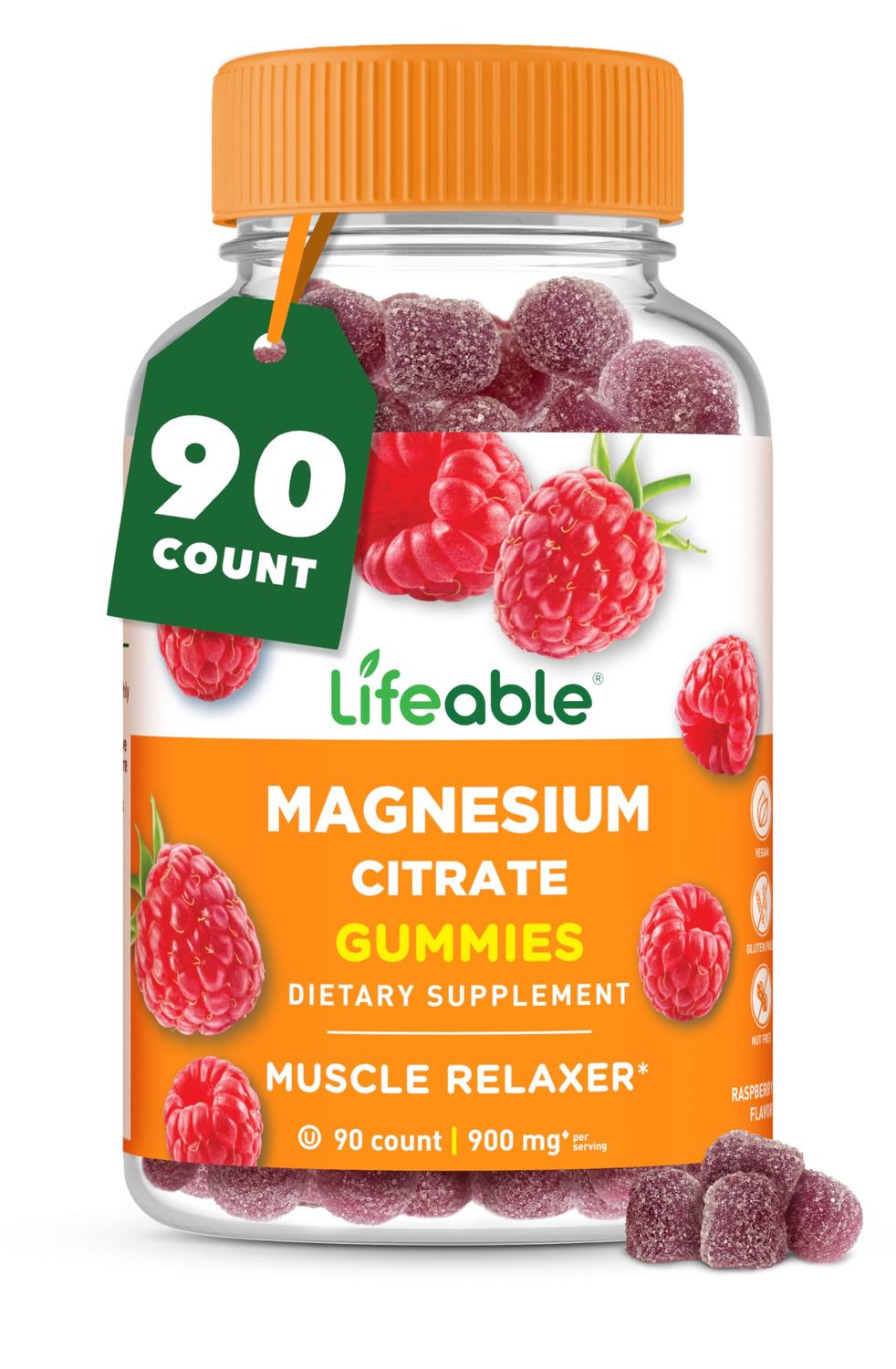 Lifeable Magnesium Gummies for Adults 900mg Magnesium Citrate Gummies Vegan Magnesium for Men and Women 90 Count