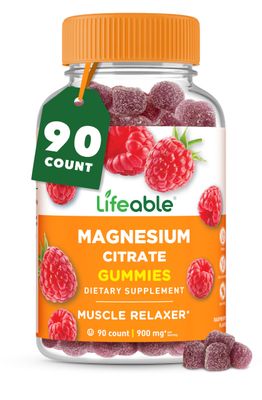 Lifeable Magnesium Gummies for Adults 900mg Magnesium Citrate Gummies Vegan Magnesium for Men and Women 90 Count