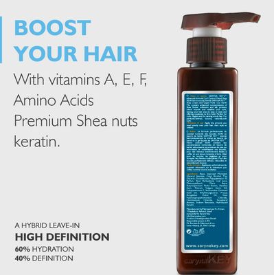 Saryna Key Curl Control Mixed Shea Leave-in Moisturizer (300ml10.14oz) - Perfect for Soft Waves and Loose Curls with Enhanced Pure African Shea Butter