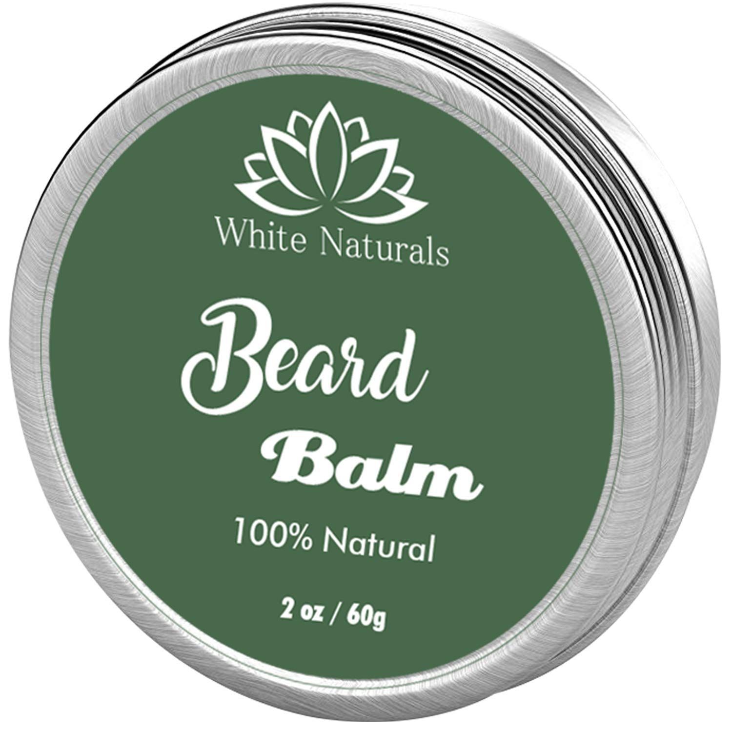 Organic Beard Balm, Styles, Strengthens Softens Beards Mustaches - Leave in Conditioner with Natural Argan Oil, Shea Butter, Vitamins and Wax Boost for Ultimate Shine