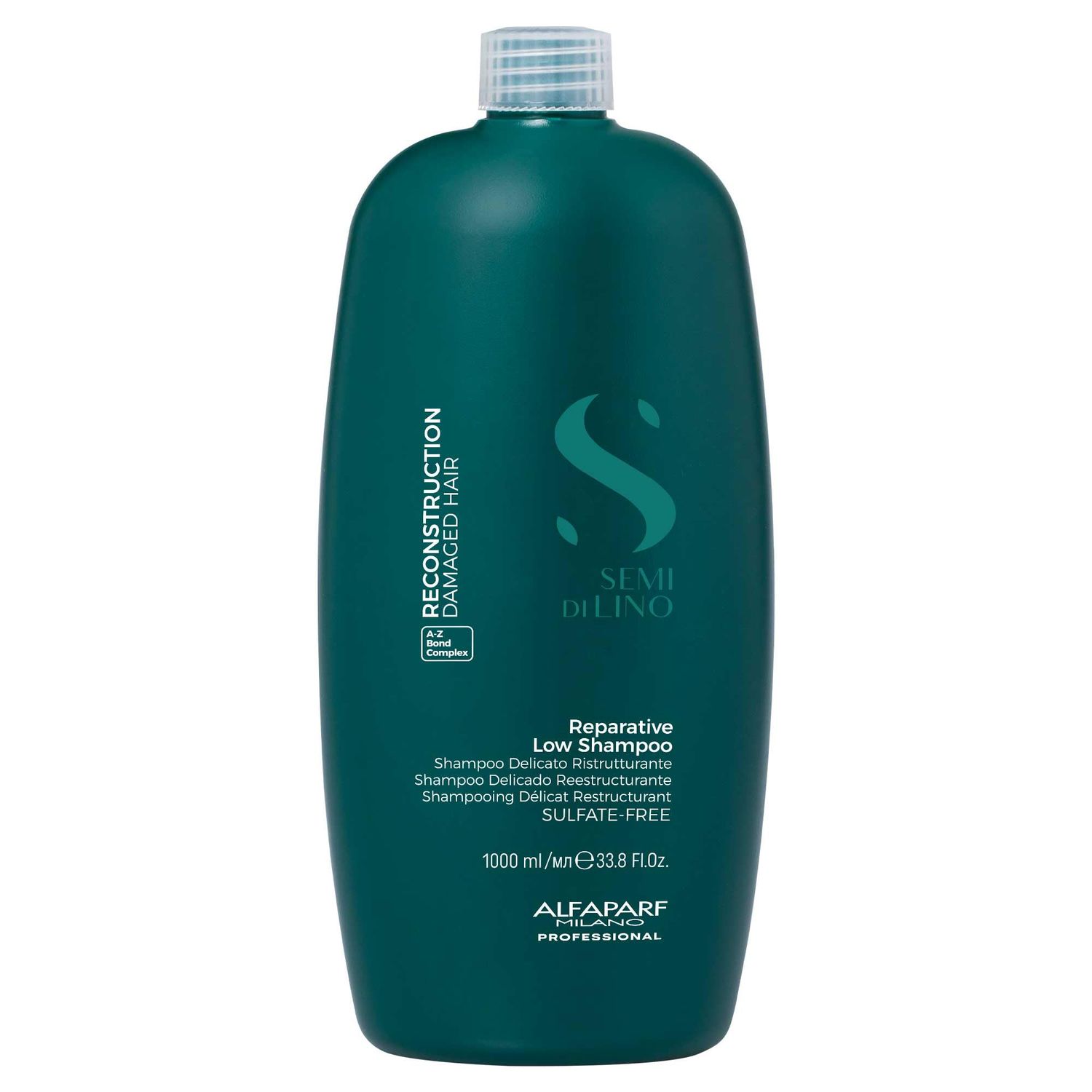 Alfaparf Milano Semi di Lino Reconstruction Reparative Sulfate Free Shampoo for Damaged Hair - Color Safe - Repairs, Restores Fiber Elasticity - Paraben Free - Vegan (33.8 oz)