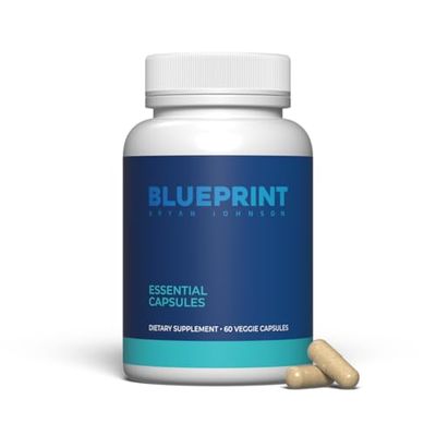 Blueprint Bryan Johnson Essential Capsules - Daily MultivitaminMultimineral for Women and Men - Antioxidant Supplement with Calcium, Vitamin B1, Vitamin D, and Zinc - Vegan and Non GMO (30 Servings)