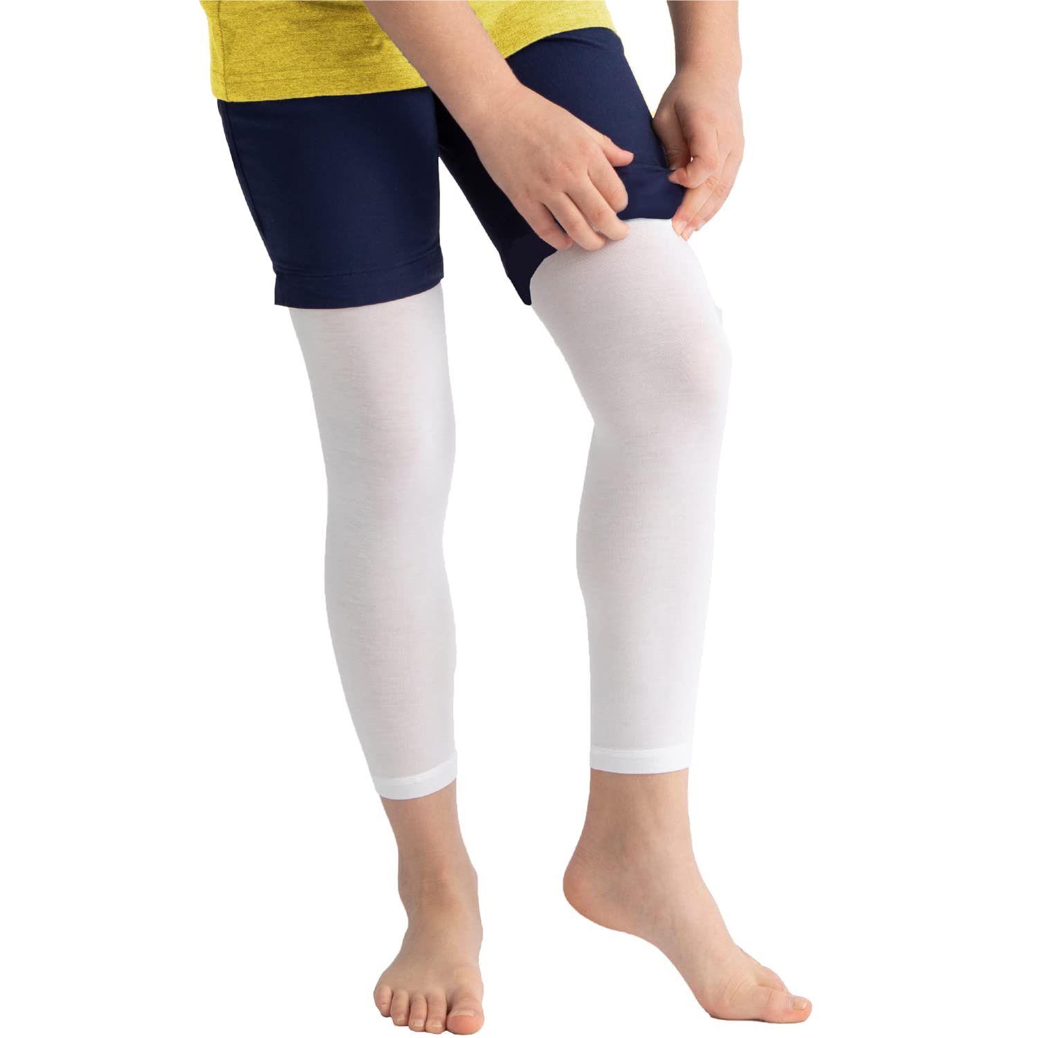 AD RescueWear Ultra-Soft Non-Itch Eczema Pants for Kids, Eco-Friendly Tencel Eczema Clothing, No Zinc or Dyes (8-9 Years) White