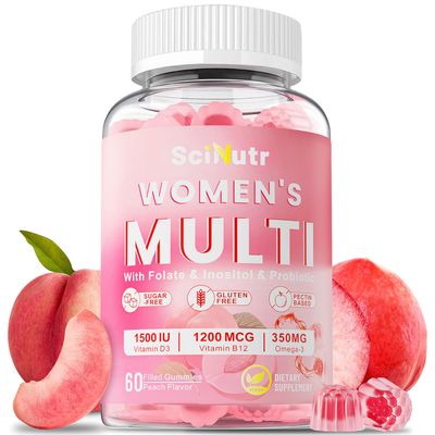 Methylated Multivitamin for Women Gummies with Calcium, Magnesium, Zinc, Vitamin A, C, D3, E, K2, B Complex, Folate, Biotin - Multi Vitamins Minerals for Energy, Immune Support,and Strengthen Bone
