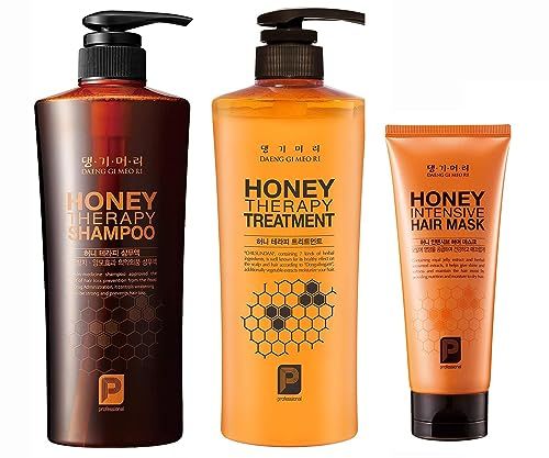 Daeng Gi Meo Ri - Honey Therapy ShampooTreatmentHair Mask Set(Shampoo and Treatment16.9 FL.OZ500ml,Hair Mask150ml)