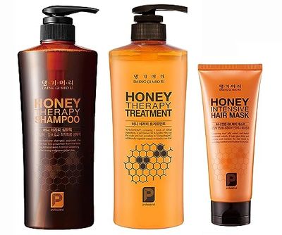 Daeng Gi Meo Ri - Honey Therapy ShampooTreatmentHair Mask Set(Shampoo and Treatment16.9 FL.OZ500ml,Hair Mask150ml)