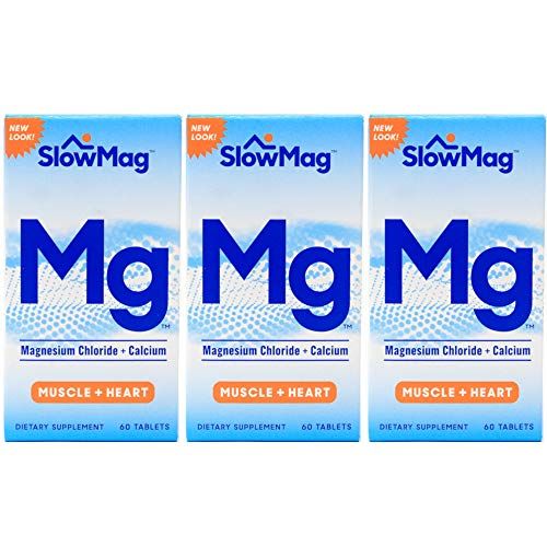 Slow Mag Magnesium Chloride and Calcium, 60 Tablets each (Value Pack of 3)