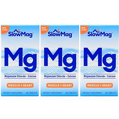 Slow Mag Magnesium Chloride and Calcium, 60 Tablets each (Value Pack of 3)
