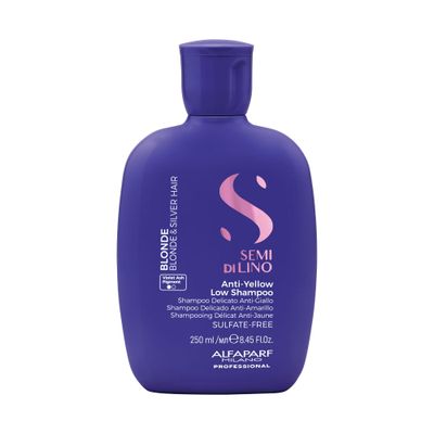 Alfaparf Milano Semi Di Lino Anti Yellow Purple Shampoo for Blonde Hair - Sulfate Free, Hydrating Shampoo for Blonde, Platinum, Silver Gray Hair - Removes Yellow Neutralizes Brass (8.45 oz250 ml)