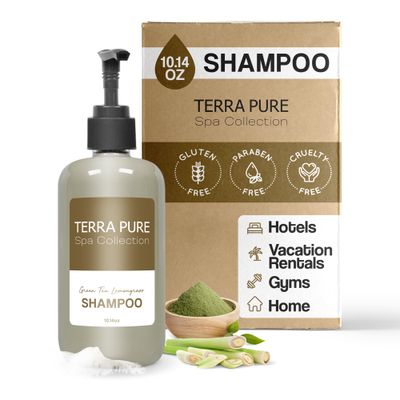 Terra Pure Shampoo Spa Collection Hotel Amenities in Pump Bottle 10.14 oz. 300 ml (Single Bottle)