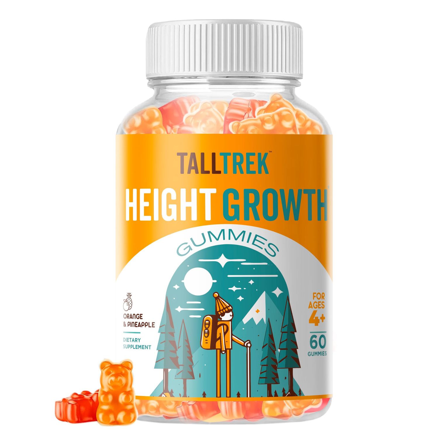 Height Growth Supplement Gummies - Growth Development Vitamins to Grow Taller with Ashwagandha Calcium Vitamin D3 K2 Zinc L-Arginine for Kids, Teens Adults - Bone Strength Support Multivitamins