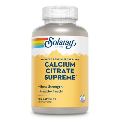 Solaray Calcium Citrate Supreme 800mg Advanced Bone Support Blend Gentle Digestion Formula 30 Servings 180 VegCaps