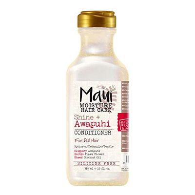 Maui Moisture Shine Awapuhi Moisturizing Vegan Conditioner with Oils for Shiny Hair Silicone SulfateFree Surfactant Aloe Conditioner to Hydrate Detangle Hair, Coconut, 13 Fl Oz