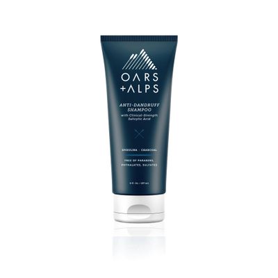 Oars Alps Anti-Dandruff Shampoo with 2 Salicylic Acid, Made with Spirulina, Charcoal, Green Algae Extract, 8 Fl Oz