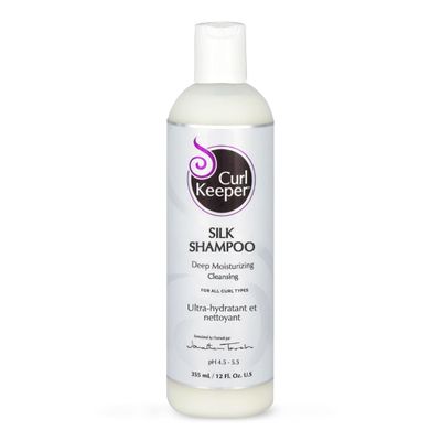 Curl Keeper Silk Shampoo for Curly Hair, 12 Fl Oz - Deep Moisturizing Cleansing Daily Hair Shampoo with Silk Amino Acids for All Curl Types - Water Based Sulfate Free Shampoo for Men Women