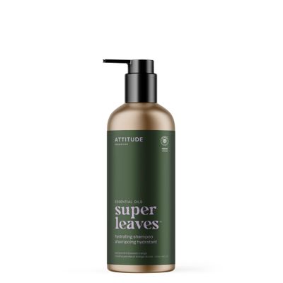 ATTITUDE Hydrating Hair Shampoo with Essential Oils, EWG Verified, Plant and Mineral-Based Ingredients, Vegan Beauty Products, Refillable Aluminum Bottle, Peppermint Sweet Orange, 16 Fl Oz