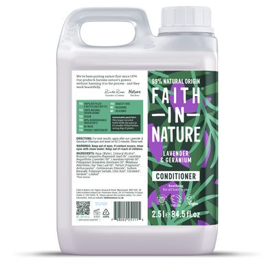 Faith in Nature Natural Conditioner - Vegan Cruelty Free, No SLS or Parabens - 84.5 fl oz, Lavender Geranium