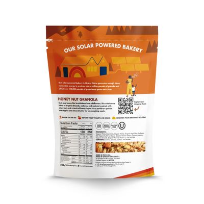 Grandy Organics Honey Nut Gluten Free Granola - Certified Organic, Non-GMO, Lower Sugar, Family Value Size 2 Pound Bags, Bulk Pack of 2