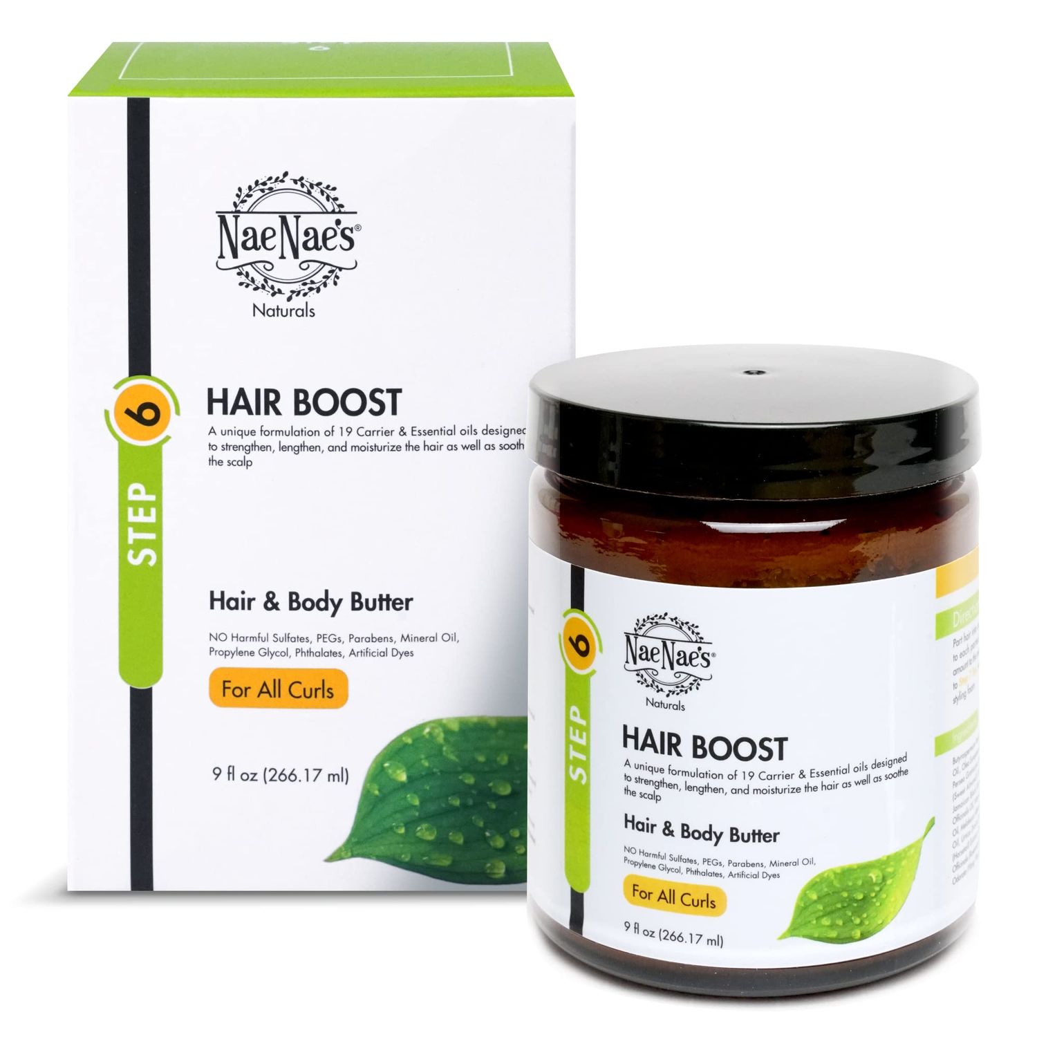 Nae Nae&#39;s Hair Boost - Handmade Hair Body Butter Conditioner, Hair Thickening Treatment and Moisturizer with 19 Natural Ingredients (9oz)