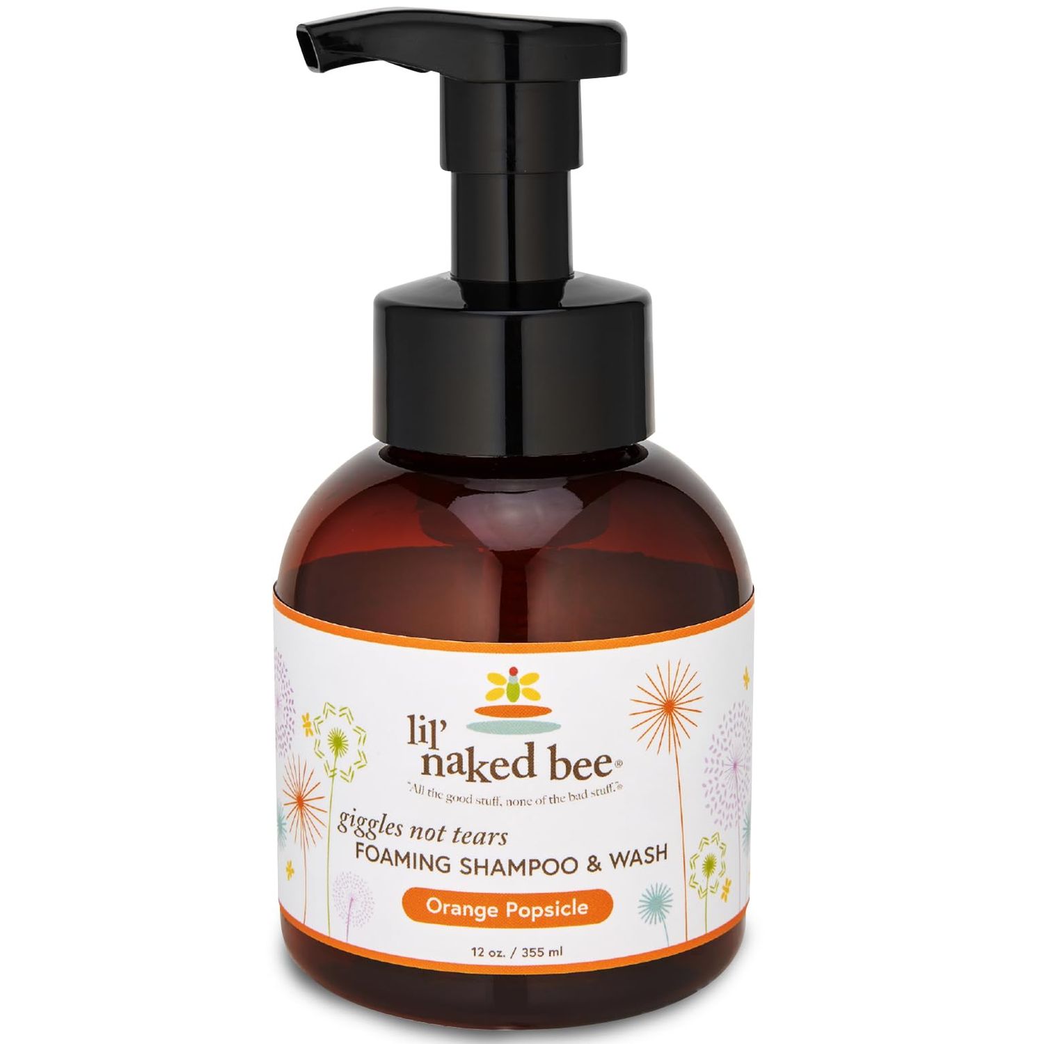 The Naked Bee Orange Popsicle Giggles Not Tears Foaming Shampoo Wash 12 oz.