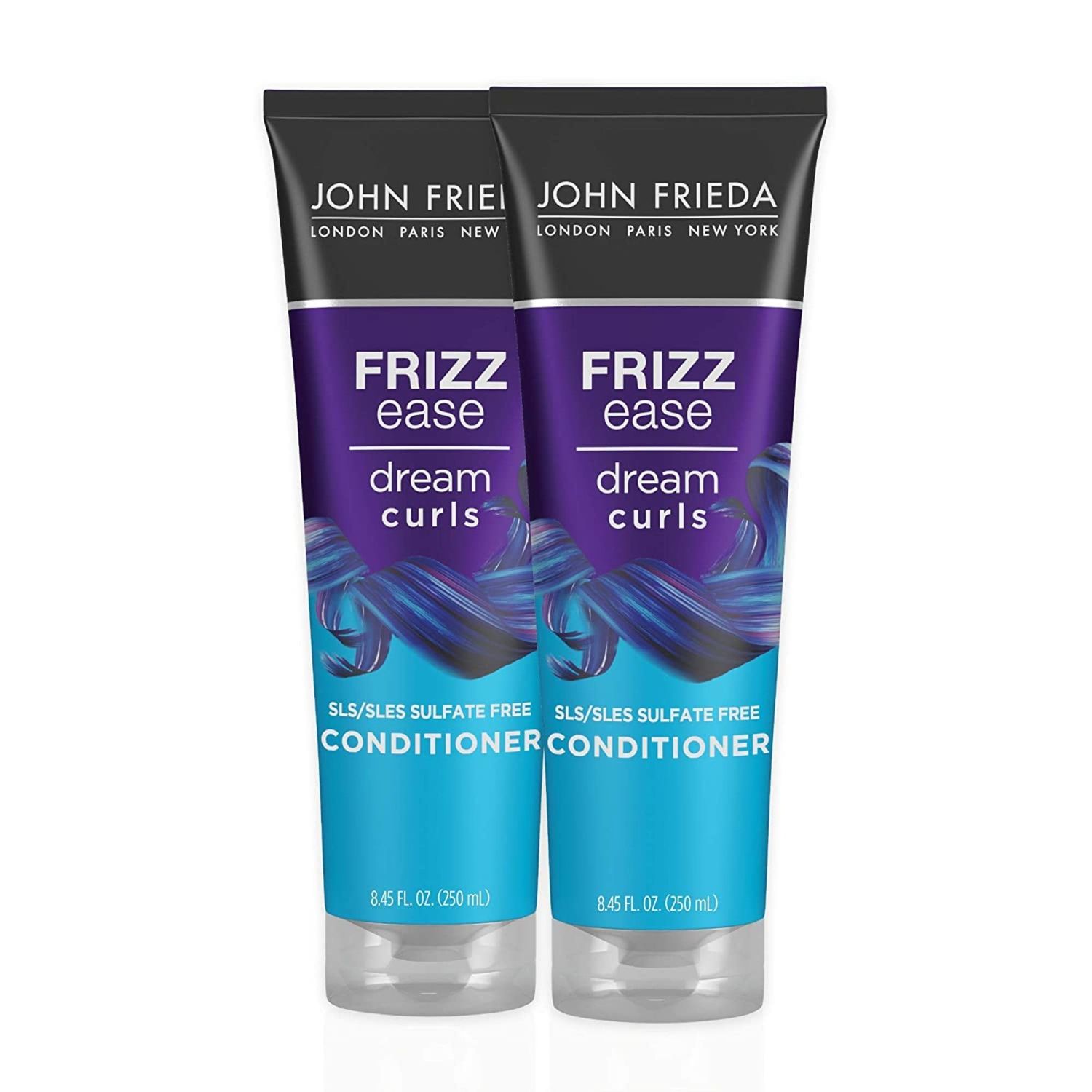 John Frieda Anti Frizz, Frizz Ease Dream Curls Curly Hair Conditioner, SLSSLES Sulfate-Free, for Natural Curly Hair, 8.45 Fl Oz, 2 Pack