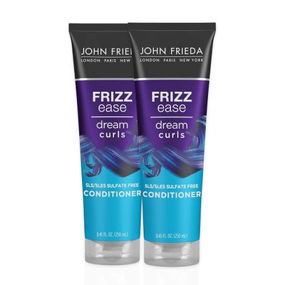 John Frieda Anti Frizz, Frizz Ease Dream Curls Curly Hair Conditioner, SLSSLES Sulfate-Free, for Natural Curly Hair, 8.45 Fl Oz, 2 Pack