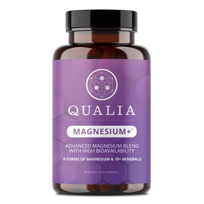 QUALIA MAGNESIUM Doctor-Formulated Premium Magnesium Formula High Bioavailability From 9 Forms Of Magnesium 70 Minerals Relax Mood, Calm Nervous System, Muscle Relaxation Exercise Recovery