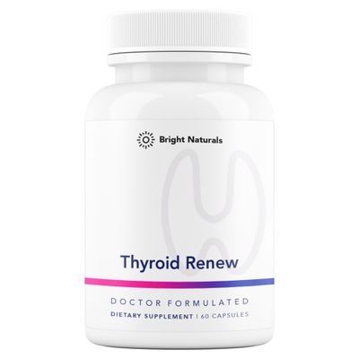 Bright Naturals Thyroid Renew Supplement - Women s Thyroid Support for Focus and Energy with Zinc Selenium Copper and Thyroid Superfoods - Made in The USA, 60 Capsules
