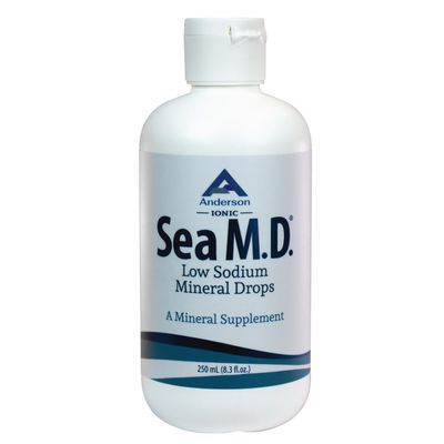 Anderson Sea M.D. Concentrated Trace Mineral Drops, Ionic Electrolyte Magnesium Supplement, Aids in Muscle Cramps, Joint Health, Liquid Magnesium, Easy to Take, 8.3 fl oz, 120 Servings