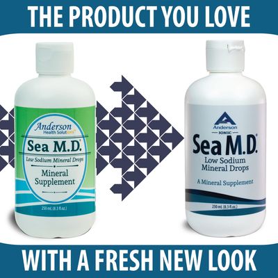 Anderson Sea M.D. Concentrated Trace Mineral Drops, Ionic Electrolyte Magnesium Supplement, Aids in Muscle Cramps, Joint Health, Liquid Magnesium, Easy to Take, 8.3 fl oz, 120 Servings