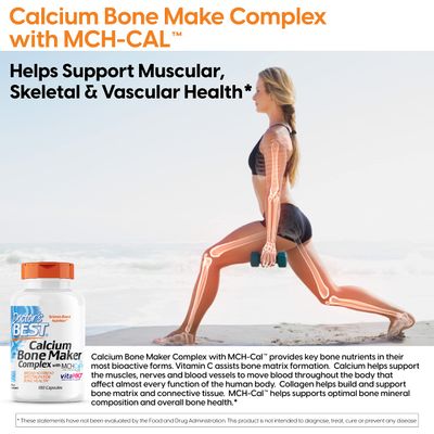 Doctor's Best Calcium Bone Maker Complex with MCHCal, Supports Bone Health, Muscular, Skeletal Vascular Health, 180 Caps