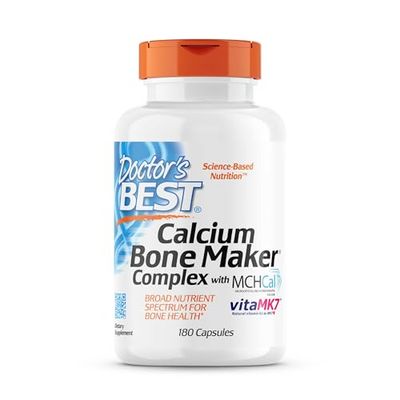 Doctor&#39;s Best Calcium Bone Maker Complex with MCHCal, Supports Bone Health, Muscular, Skeletal Vascular Health, 180 Caps