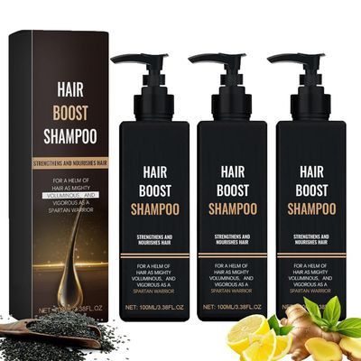 Spa Shampoo, Spa Volume Booster Mane Volume Booster Shampoo for Thick Hair, Nourish and Shine Revitalizing, Black(3pcs)