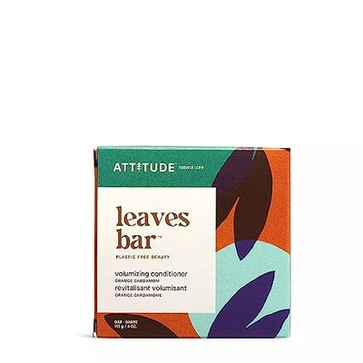 ATTITUDE Volumizing Conditioner Bar, Natural Origin, Adds Texture and Shine to Hair, Coconut and Argan Oil, Vegan, Orange Cardamom, 4 Oz